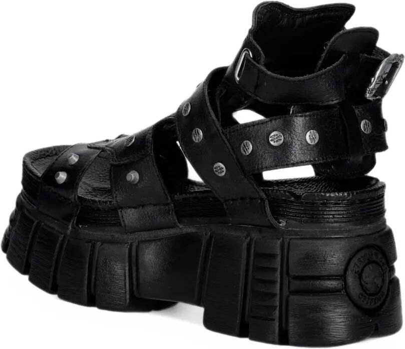 NEW ROCK skull-embellished platform sandals Zwart - Foto 3