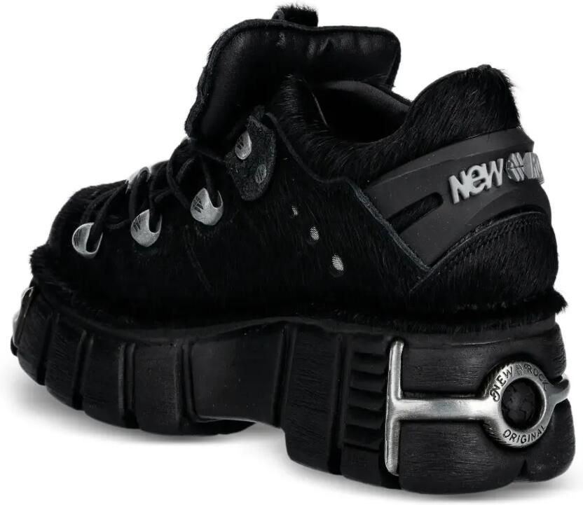 NEW ROCK Sneakers met bont Zwart - Foto 2