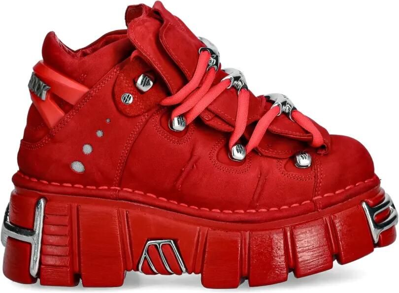 NEW ROCK Sneakers met hardware Rood