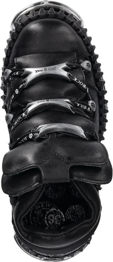 NEW ROCK Sneakers met plateauzool en vlammendetail Zwart - Foto 4