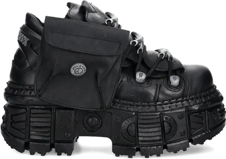 NEW ROCK Sneakers met plateauzool en zak Zwart