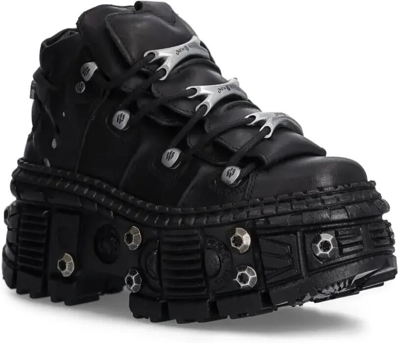 NEW ROCK Sneakers met plateauzool Zwart - Foto 3