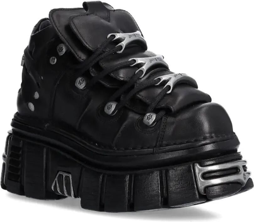 NEW ROCK Sneakers met plateauzool Zwart - Foto 3