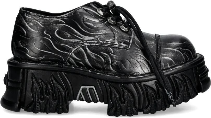 NEW ROCK Sneakers met vlammenprint Zwart