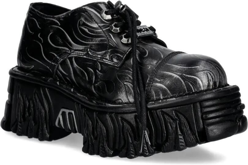 NEW ROCK Sneakers met vlammenprint Zwart - Foto 3