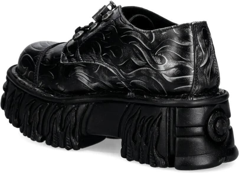 NEW ROCK Sneakers met vlammenprint Zwart - Foto 2