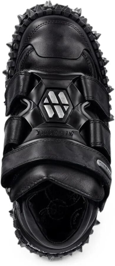NEW ROCK Spiked sneakers met plateauzool Zwart - Foto 4