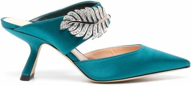 Nicholas Kirkwood Monstera leren muiltjes Blauw