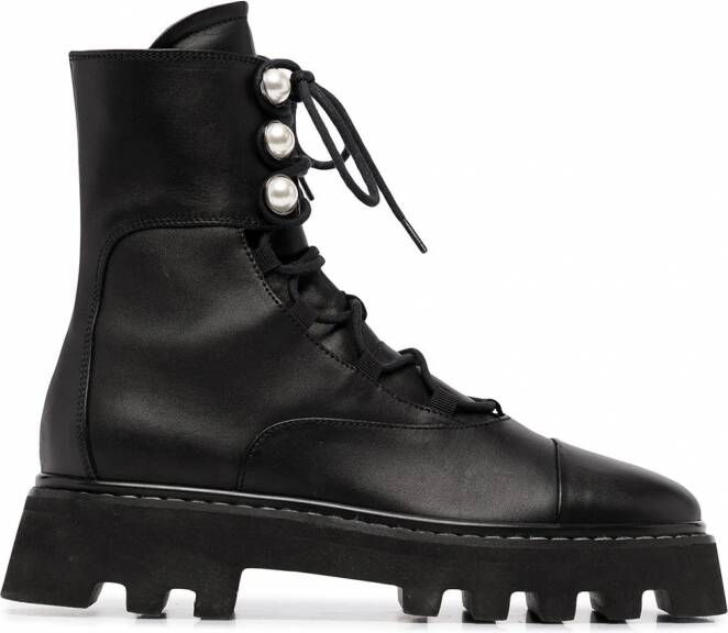 Nicholas Kirkwood Pearlogy combat boots Zwart