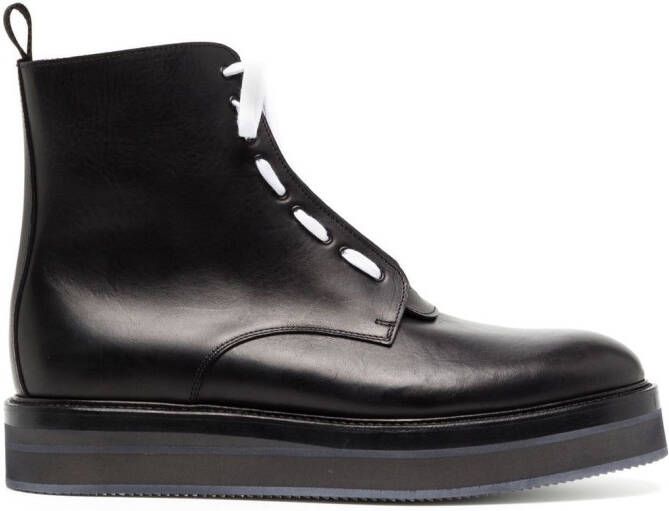 Nicolas Andreas Taralis Enkellaarzen met veters Zwart