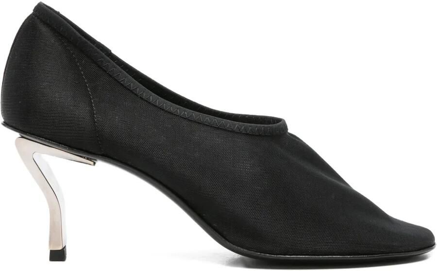 Nicole Saldaña Harper mesh pumps met bewerkte hak Zwart