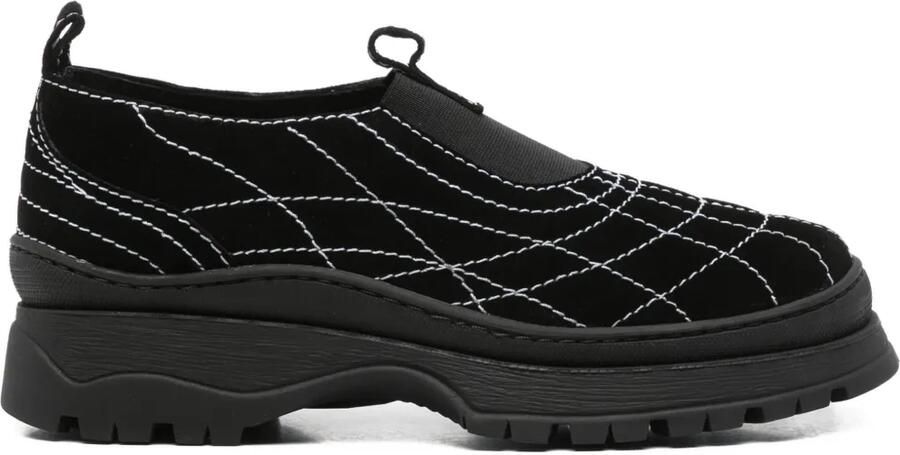 Nicole Saldaña Sacha leren loafers Zwart