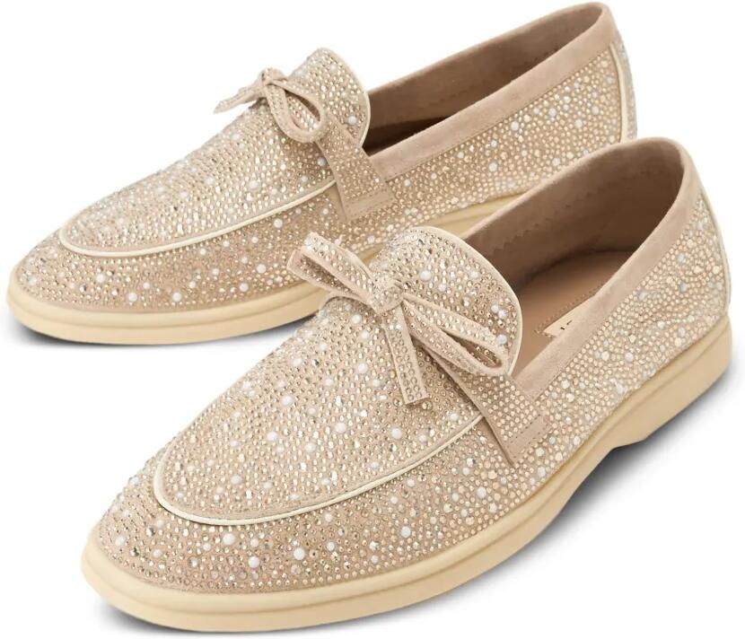 NICOLI Aurelia loafers verfraaid met strik Beige - Foto 2