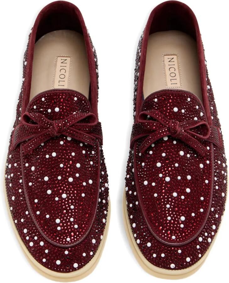 NICOLI Aurelia loafers verfraaid met strik Rood - Foto 2