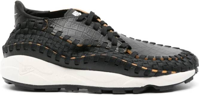 Nike Air Footscape Woven leren sneakers Zwart