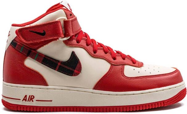 Nike "Air Force 1 Mid '07 LX Plaid Cream Red sneakers" Rood