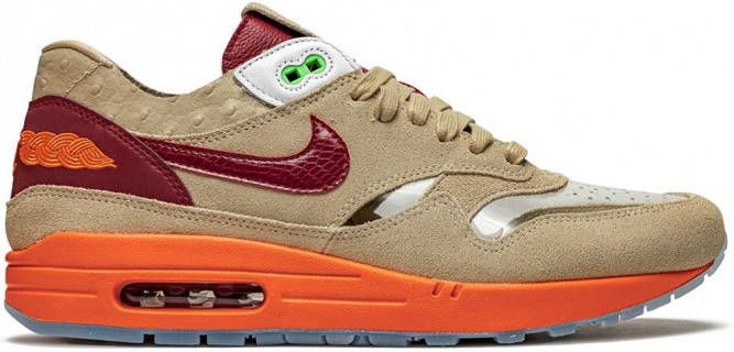 Nike Air Max 1 sneakers rubber leer suède Stof 10.5 Beige