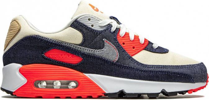 Nike "Flyleather Air Max 90 QS Ruohan Wang low top sneakers" rubber Polyester polyurethaan leer 10.5 Wit