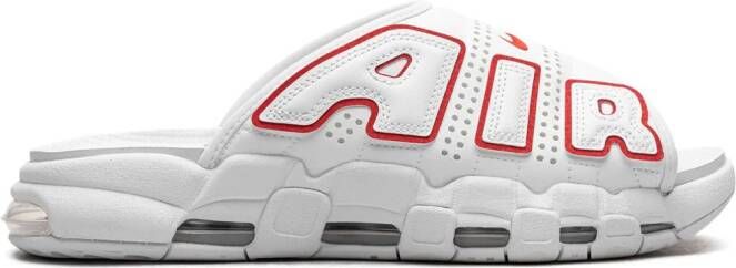 Nike Air More Uptempo Air Meer "White Red" slippers Wit