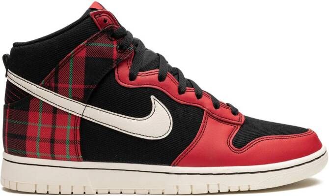 Nike Dunk High "Plaid Black Red" sneakers Zwart