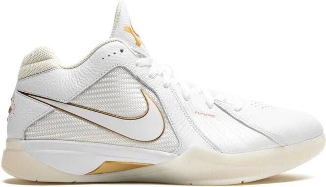 Nike "KD3 White Metallic Gold sneakers" Wit