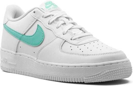 Nike Kids Air Force 1 Low "Summit White Emerald Rise" sneakers Wit