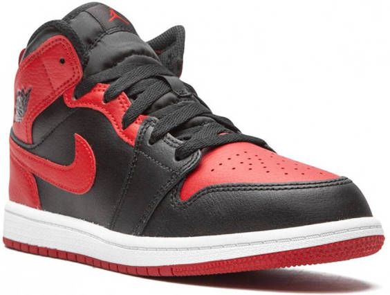 Jordan Kids Air Jordan 1 mid-top sneakers Zwart