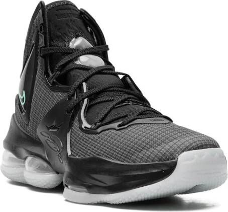 Nike Kids LeBron 19 "Black Green Glow" sneakers Zwart