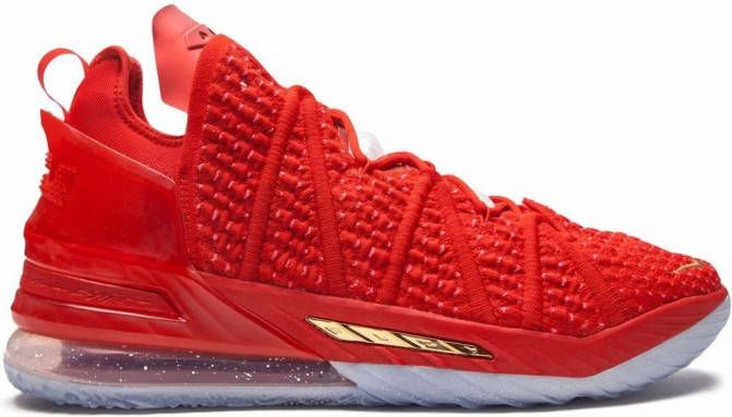 Nike LeBron 18 high-top sneakers Rood