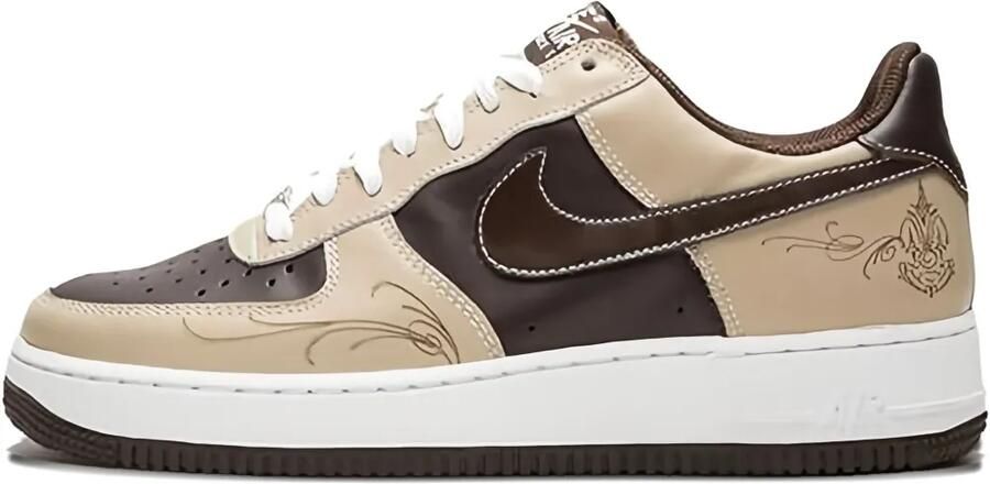 Nike Air Force 1 leren sneakers met borduurwerk Bruin