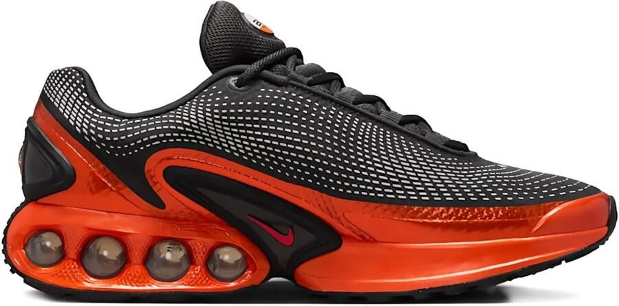 Nike Air Max DN QS "Dark Smoke Grey Metallic Dark Grey Salsa Red" sneakers Zwart