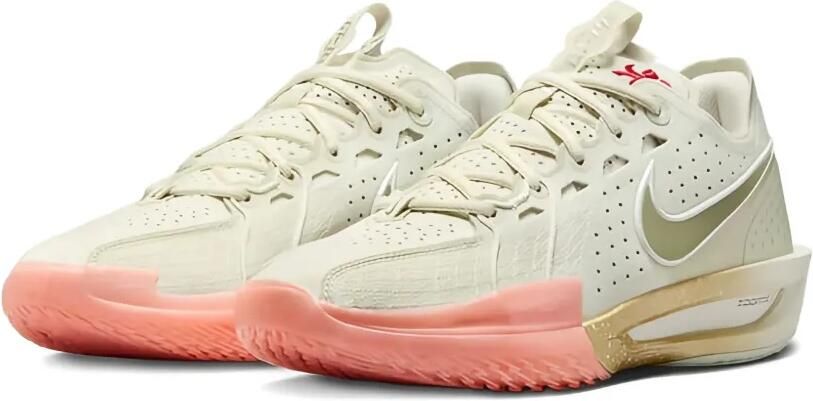 Nike Air Zoom GT Cut 3 "Our Holiday Sea Glass Oil Green Metallic Gold University Red Light Wild Mango Sail" sneakers Groen - Foto 4