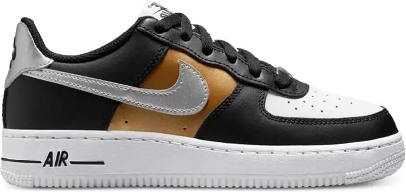 Nike Kids Air Force 1 Low "Black Metallic Silver" sneakers Zwart - Foto 2