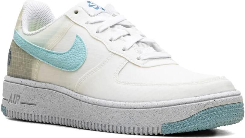 Nike Kids Air Force 1 Low Crater "White Rift Blue Volt Copa" sneakers Wit