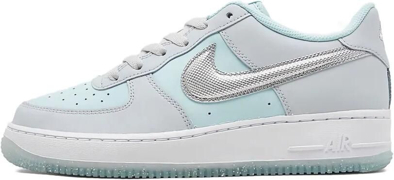 Nike Kids Air Force 1 "Pure Platinum Glacier Blue Metallic Silver" sneakers Grijs