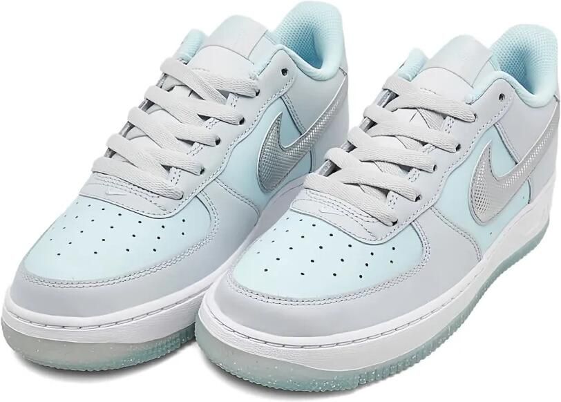 Nike Kids Air Force 1 "Pure Platinum Glacier Blue Metallic Silver" sneakers Grijs - Foto 3