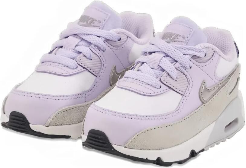 Nike Kids Air Max 90 sneakers White Violet Frost Pure Platinum Metallic Silver