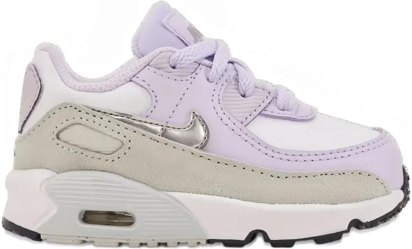 Nike Kids Air Max 90 sneakers White Violet Frost Pure Platinum Metallic Silver - Foto 4