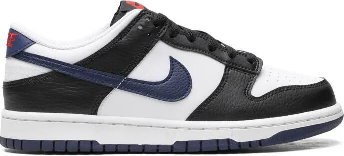 Nike Kids Dunk Low "Black White University Red Midnight Navy" sneakers Zwart