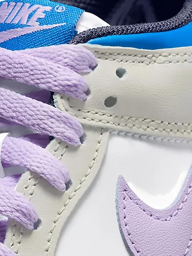 Nike Kids Dunk Low "Khaki Blue Pink" sneakers Beige - Foto 3