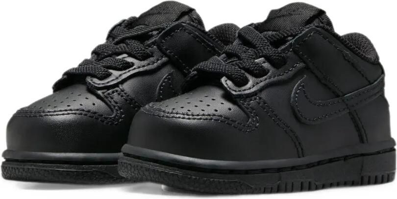 Nike Kids Dunk Low logo-detail sneakers Zwart
