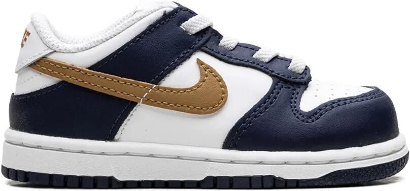 Nike Kids Dunk Low "Midnight Navy Wheat" sneakers Wit