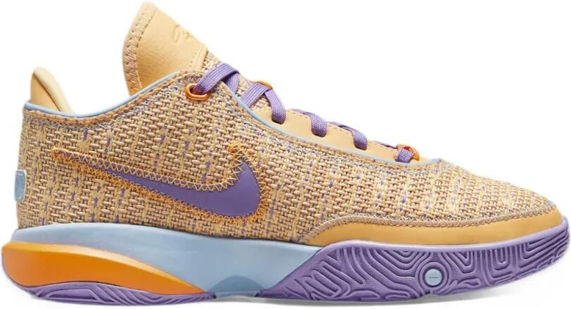 Nike Kids LeBron 20 knit-texture low-top sneakers Goud - Foto 4
