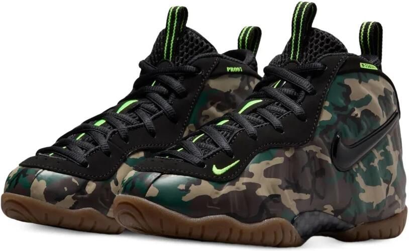 Nike Kids Little Posite Pro sneakers met camouflage Groen