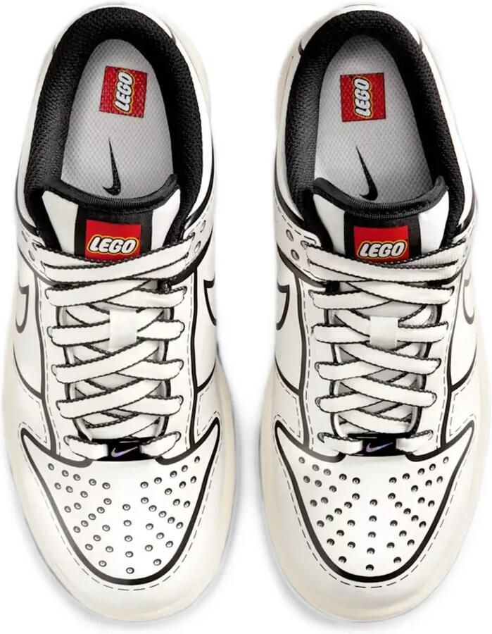 Nike Kids x LEGO Dunk Low sneakers Wit - Foto 2