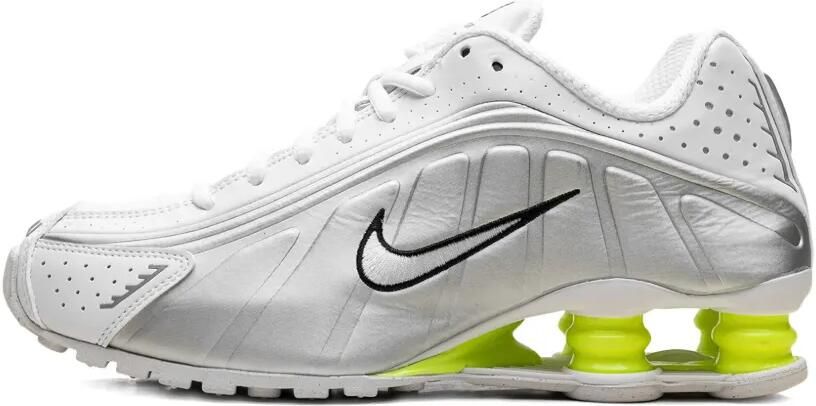 Nike Shox R4 "White Metallic Silver Volt" sneakers Wit - Foto 4