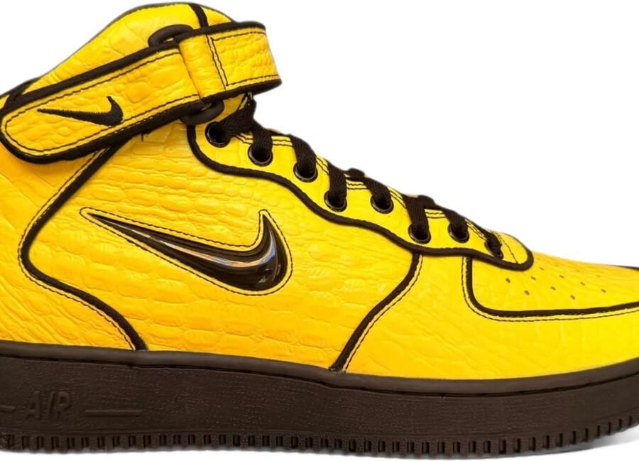 Nike x Lil Yachty Concrete Air Force 1 Mid sneakers Geel - Foto 2