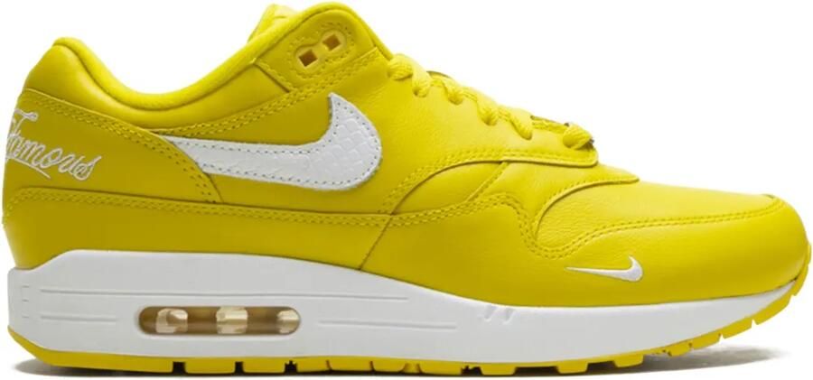 Nike x Supreme Air Max 1 '87 SP "Speed Yellow White" sneakers Geel