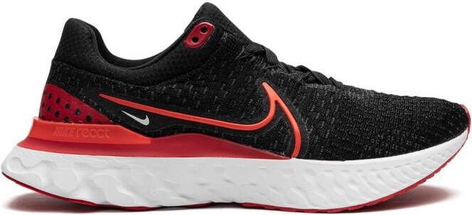 Nike "React Infinity Run FK 3 Black University Red sneakers" Zwart