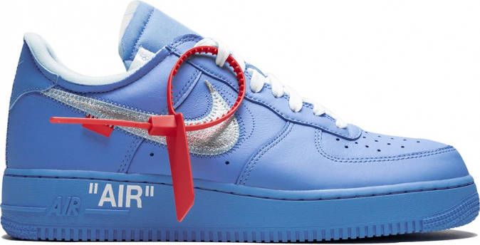 Nike X Off White Air Force 1 sneakers unisex leer rubber 10.5 Blauw